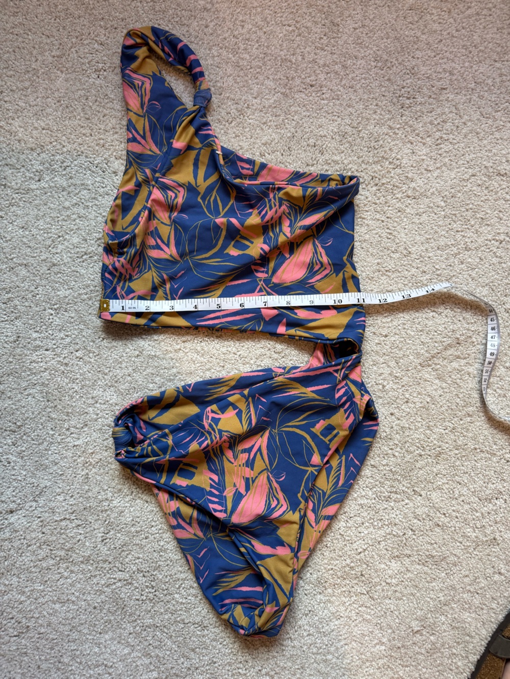 Skatie Nicole One-Shoulder cutout one-piece in Anguilla print - Picture 3 of 5